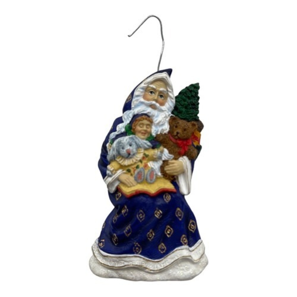 Pipka Storytime Santa Ornament Stories of Christmas Blue Gold 3.5" Excellent